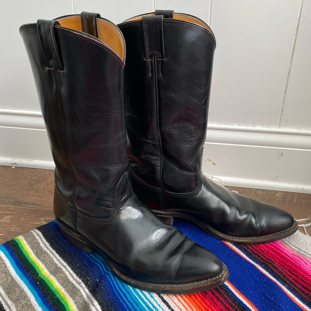 Black Nocona Leather Cowboy Boots